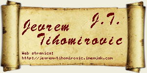 Jevrem Tihomirović vizit kartica